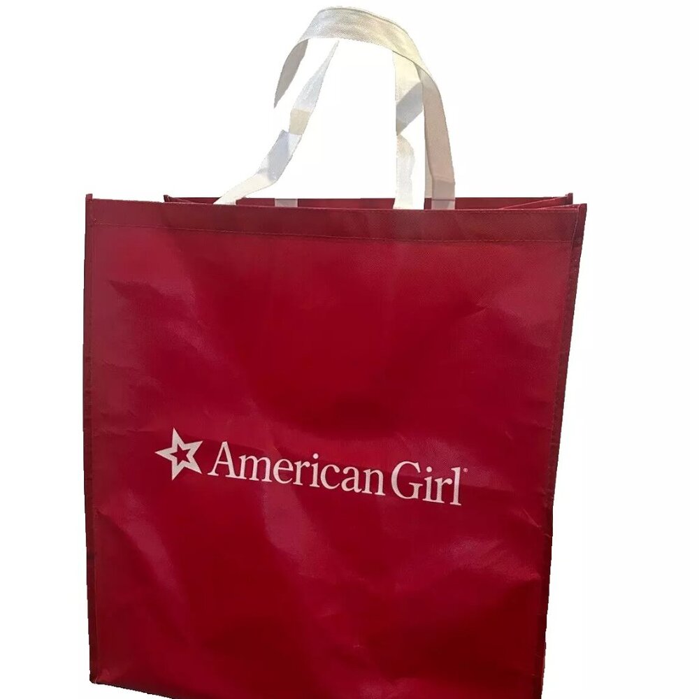 AMERICAN GIRL - XXXL REUSABLE RED TOTE BAG - 23 1/" H X 21 1/2" W X 14 D